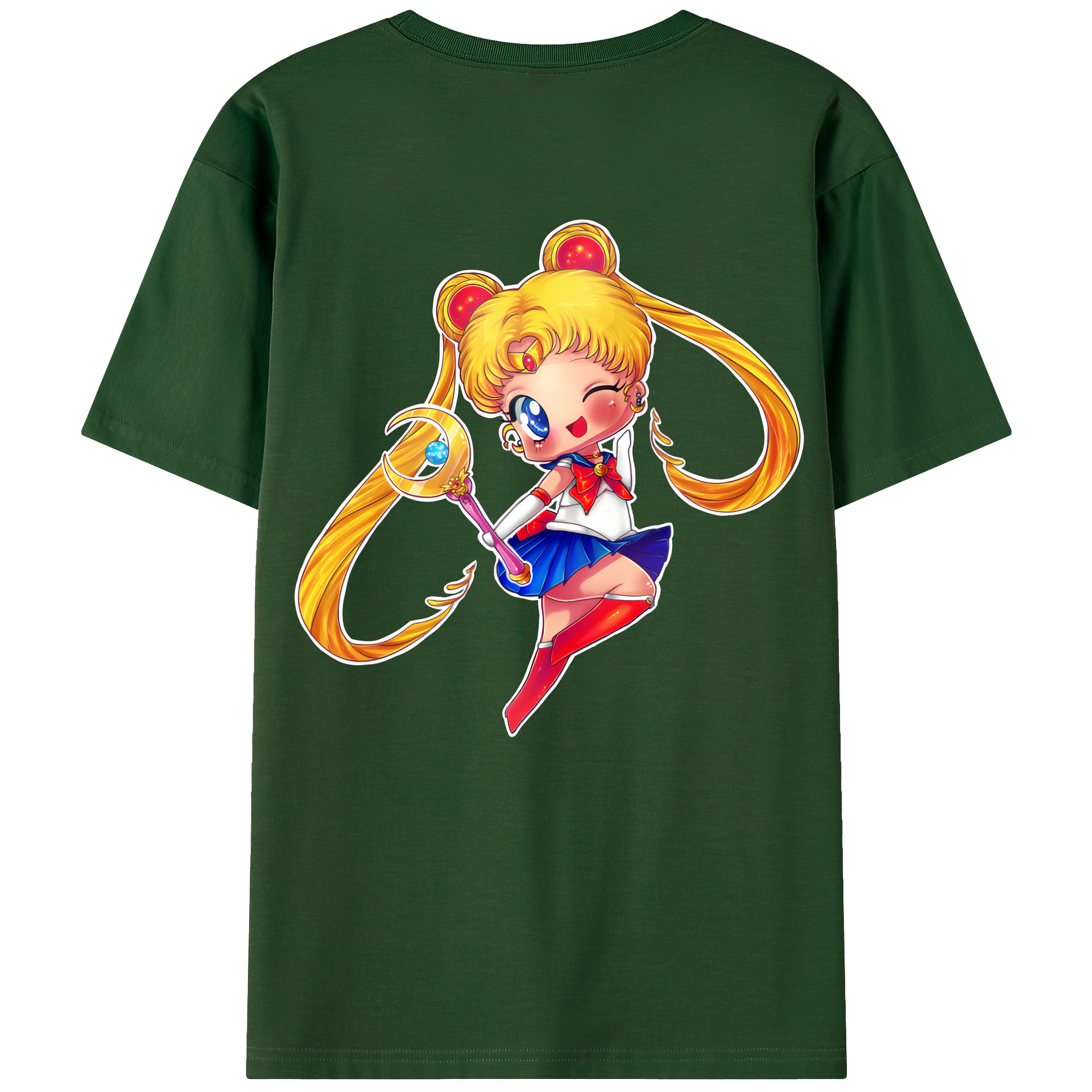 （画像用） 美少女戦士セーラームーン 月野 うさぎ つきの うさぎ Sailor Moon Tsukino Usagi 綿100％半袖Tシャツ（背面プリント）